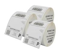 The Ink Spot 4"×6" Direct Thermal Shipping Labels | 100×150 mm | Perforated, Permanent Adhesive | Works with Zebra, Rollo (3, 100x150/250),Pack 3