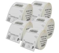 The Ink Spot 4"×6" Direct Thermal Shipping Labels | 100×150 mm | Perforated, Permanent Adhesive | Works with Zebra, Rollo (5, 100x150/250), Pack 5