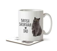 The Inky Penguin - British Shorthair Dad - Cat Mug and Coaster, Ceramic, 11fl. oz.