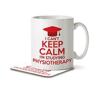 The Inky Penguin - Can't Keep Calm I'm Studying Physiotherapy - Student Mug and Coaster, Ceramic, 11fl. oz.