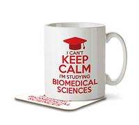 The Inky Penguin - I Can't Keep Calm I'm Studying Biomedical Sciences - Student Mug and Coaster, Ceramic, 11fl. oz.