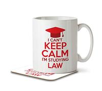 The Inky Penguin - I Can't Keep Calm I'm Studying Law - Student Mug and Coaster, Ceramic, 11fl. oz.