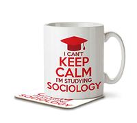 The Inky Penguin - I Can't Keep Calm I'm Studying Sociology - Student Mug and Coaster, Ceramic, 11fl. oz.