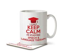 The Inky Penguin - I Can't Keep Calm I'm Studying Speech & Language Therapy - Student Mug and Coaster, Ceramic, 11fl. oz.
