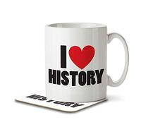 The Inky Penguin - I Love History - Mug and Coaster, Ceramic, 11fl. oz.