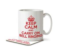 The Inky Penguin - Keep Calm and Carry On Bell Ringing - Mug and Coaster, Ceramic, 11fl. oz.
