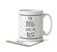 The Inky Penguin - The Dog Loves Me Best - Mug and Coaster, Ceramic, 11fl. oz.