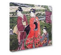 The Inner Cherry Blossom Garden by Utagawa Toyokuni Canvas Print | Gallery Wrapped 30mm Frame Wall Art | 14x14 inches | Ready to Hang | Modern Floral Picture | Living Room Bedroom Lounge Office