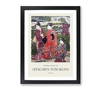 The Inner Cherry Blossom Garden By Utagawa Toyokuni Exhibition Museum Asian Japanese Framed Print | A2 Black Framed Wall Art | Ready to Hang | Asian Floral Picture | Living Room Bedroom Lounge Office