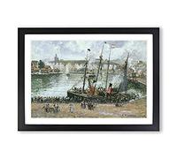 The Inner Harbor by Camille Pissarro Framed Print | A2 Black Framed Wall Art | Ready to Hang | Modern Nature Picture | Living Room Bedroom Lounge Office