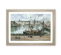 The Inner Harbor by Camille Pissarro Framed Print | A2 Oak Framed Wall Art | Ready to Hang | Modern Nature Picture | Living Room Bedroom Lounge Office
