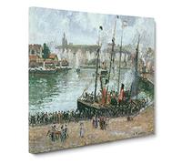 The Inner Harbour by Camille Pissarro Canvas Print | Gallery Wrapped 30mm Frame Wall Art | 20x20 inches | Ready to Hang | Impressionist Seascape Picture | Living Room Bedroom Lounge Office