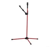 The innovative design of this bow stand includes an adjustable balance bar, enhancing stability and ease of use during (Red)
