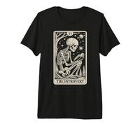 The Introvert Tarot Card Indoorsy Skeleton Introvert Premium T-Shirt