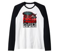The Invasion Started in New Mexico UFO Cowboy Raglan Baseball Tee