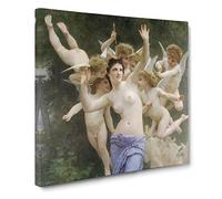 The Invitation by William Adolphe Bouguereau Canvas Print | Gallery Wrapped 30mm Frame Wall Art | 20x20 inches | Ready to Hang | Modern Picture | Living Room Bedroom Lounge Office
