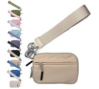 The Iris' Wallet 2nd Gen, Iris Wallets for Women, The Iris wallet, 6×3.6" Zippered Card Case with Id Window(Khaki)