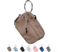 The Iris Waterproof Nylon Keychain Wallet Multifunctional Fashion Zipper Card Holder with ID Window, brown, Fashionable