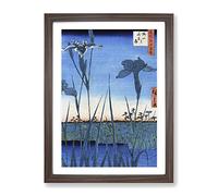 The Irises By Utagawa Hiroshige Asian Japanese Framed Print | A4 Walnut Framed Wall Art | Ready to Hang | Asian Nature Picture | Living Room Bedroom Lounge Office