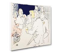 The Irish And American Bar by Henri de Toulouse Lautrec Canvas Print | Gallery Wrapped 30mm Frame Wall Art | 20x20 inches | Ready to Hang | Impressionist Picture | Living Room Bedroom Lounge Office