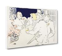 The Irish And American Bar By Henri De Toulouse Lautrec Canvas Print | Gallery Wrapped 30mm Frame Wall Art | 30x20 inches | Ready to Hang | Impressionist Picture | Living Room Bedroom Lounge Office