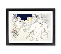 The Irish And American Bar By Henri De Toulouse Lautrec Classic Painting Framed Print | A2 Black Framed Wall Art | Ready to Hang | Classic Historical Picture | Living Room Bedroom Lounge Office
