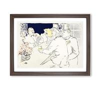 The Irish And American Bar By Henri De Toulouse Lautrec Classic Painting Framed Print | A4 Walnut Framed Wall Art | Ready to Hang | Classic Historical Picture | Living Room Bedroom Lounge Office