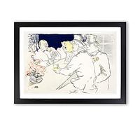 The Irish and American Bar by Henri De Toulouse-Lautrec Framed Print | A2 Black Framed Wall Art | Ready to Hang | Modern Nature Picture | Living Room Bedroom Lounge Office