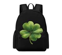 The Irish Four Leaf Clover Funny Backpack Cute Daypacks 16.5" | Novelty Fashion Laptop Bag for Travel Hiking Camping Outdoor