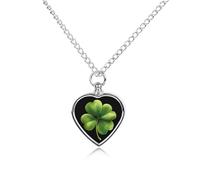 The Irish Four Leaf Clover Novelty Urn Necklace for Ashes Pet Dog Cremation Jewelry Memorial Keepsake Pendants