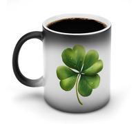 The Irish Four Leaf Clover Printed Heat Changing Mug Color Change Ceramic Coffee Cup Magic Mugs
