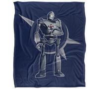 The Iron Giant A Boy And His Robot Soft Touch Blanket Navy Blue (147Cm X 91Cm)