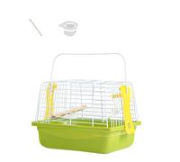 The Iron Wire Travel Bird Cage for Parrots features a removable tray and a spacious comfortable perch