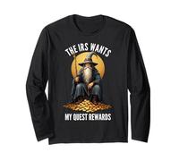 The IRS Wants My Quest Rewards Halloween Funny Wizard Meme Long Sleeve T-Shirt