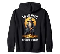 The IRS Wants My Quest Rewards Halloween Funny Wizard Meme Zip Hoodie