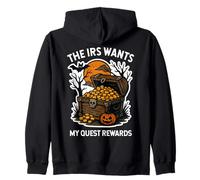 The IRS Wants My Quest Rewards Halloween Funny Wizard Meme Zip Hoodie