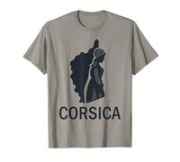 The Island of Corsica Map with The Corse Woman France T-Shirt