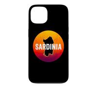 The Island of Sardinia Map Retro Sunset in Italy Case for iPhone 13