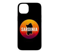 The Island of Sardinia Map Retro Sunset in Italy Case for iPhone 14 Plus