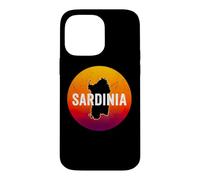 The Island of Sardinia Map Retro Sunset in Italy Case for iPhone 14 Pro Max