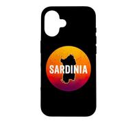The Island of Sardinia Map Retro Sunset in Italy Case for iPhone 16