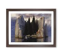 The Isle Of The Dead Vol.2 By Arnold Bocklin Classic Painting Framed Print | A2 Walnut Framed Wall Art | Ready to Hang | Classic Historical Picture | Living Room Bedroom Lounge Office