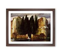 The Isle Of The Dead Vol.3 By Arnold Bocklin Classic Painting Framed Print | A2 Walnut Framed Wall Art | Ready to Hang | Classic Historical Picture | Living Room Bedroom Lounge Office