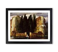 The Isle Of The Dead Vol.3 By Arnold Bocklin Classic Painting Framed Print | A4 Black Framed Wall Art | Ready to Hang | Classic Historical Picture | Living Room Bedroom Lounge Office