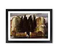 The Isle of The Dead Vol.3 by Arnold Bocklin Framed Print | A2 Black Framed Wall Art | Ready to Hang | Modern Nature Picture | Living Room Bedroom Lounge Office