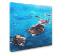The Isles Of Sicily Canvas Print | Gallery Wrapped 30mm Frame Wall Art | 20x20 inches | Ready to Hang | Modern Picture | Living Room Bedroom Lounge Office