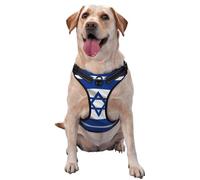 The Israeli Flag Dog Harness - Equipped with pet Leash Reflective Straps and Quick Release Buckles - Suitable for All Types of Dogs