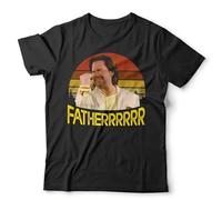 The It Crowd Fatherrr Fatherrrrr Vintage Mens Cotton Blend T Shirt Black 3XL