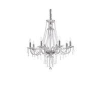 The Italian Collection Amadeus 8 Light Chandelier in Polished Chrome And Clear Glass Finish