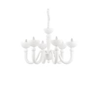 The Italian Collection Bon Bon 6 Light Ceiling Chandelier in White Finish